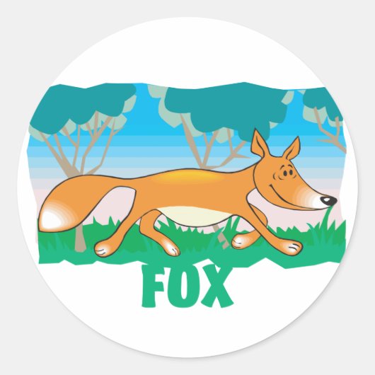Kind vriendelijke vos ronde sticker (Voorkant)