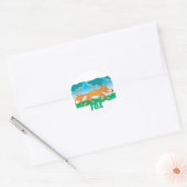 Kind vriendelijke vos ronde sticker (Envelop)