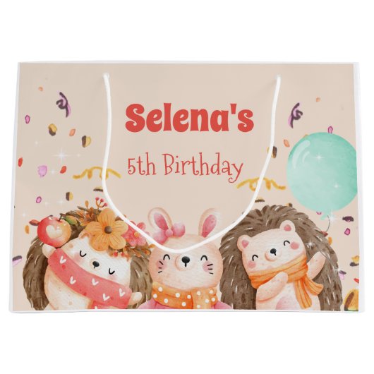 kind waterverf bosdieren groot cadeauzakje (Voorkant)