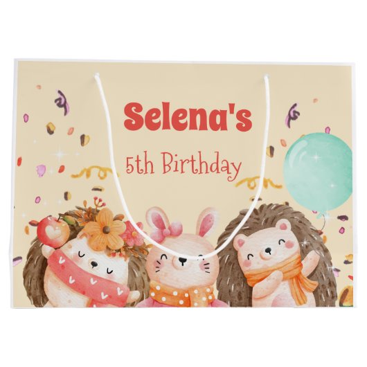 kind waterverf bosdieren groot cadeauzakje (Achterkant)