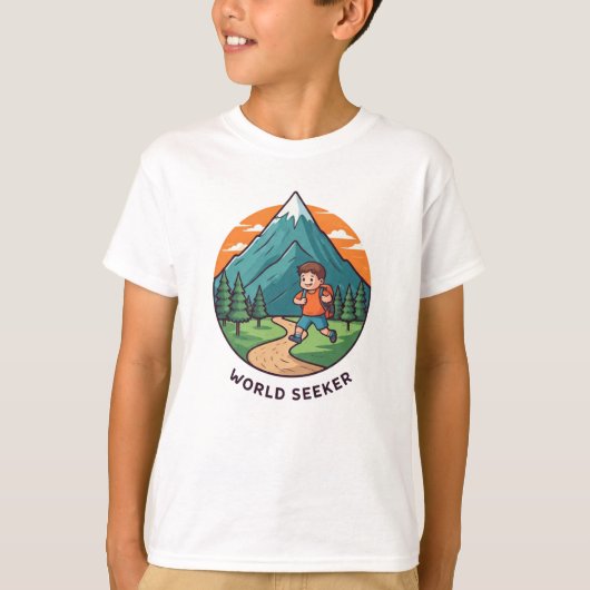 Kind wereldzoeker t-shirt (Voorkant)