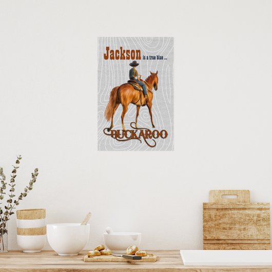 Kind Westerne Geëigende Naam Buckaroo Poster (Keuken)