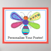 Kind Whimsical Bug Art Love Beauful Insects Poster (Voorkant)