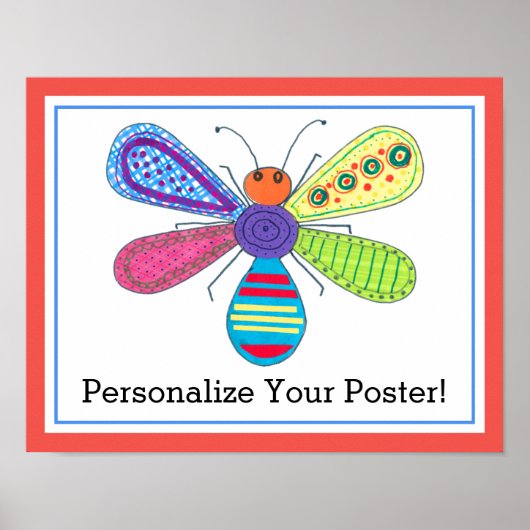 Kind Whimsical Bug Art Love Beauful Insects Poster (Voorkant)