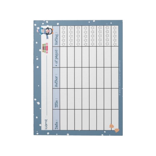 Kind Winter Reading Log met Waarderingen Notitiebl Notitieblok (Linkerzijde)