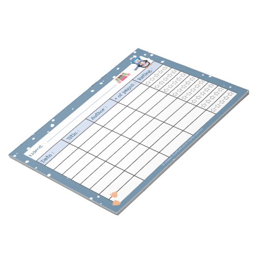 Kind Winter Reading Log met Waarderingen Notitiebl Notitieblok (Schuin)