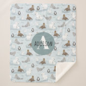 Kind winterpooldieren monogram sherpa deken (Voorkant)
