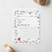 Kind - Wissenlijst aan Santa Stars Kleurkaart