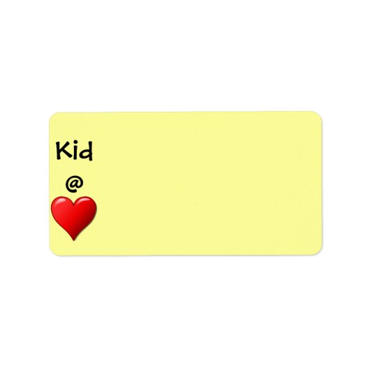 Kind @ Woordlabel Etiket (Voorkant)