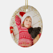 Kind: Yarly Kerstmis Gold Snowflakes - Aangepast Keramisch Ornament (Rechts)