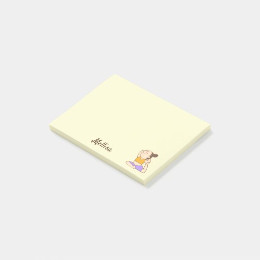 Kind Yoga zet de  Jouw naam Post-it Nota's Post-it® Notes (Schuin)