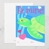 Kind zee schildpad Valentijn kaart (Voorkant / Achterkant)