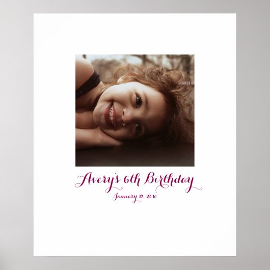 Kind zesde verjaardag 6e teken in Feestbord 6 Poster (Voorkant)