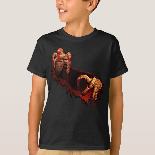 Kind Zombie T-Shirt Gory Zombie Ringer Tee Shirt (Voorkant)