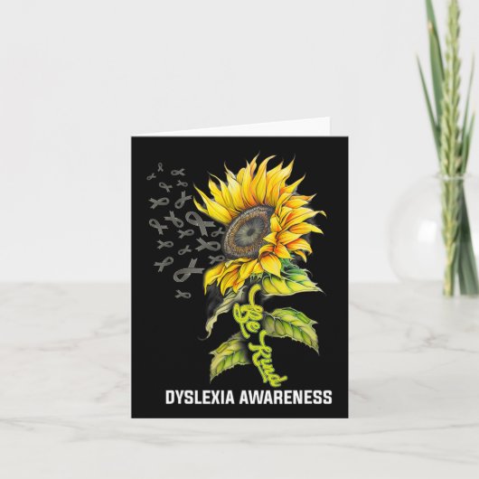 Kind Zonnebloem Dyslexie Bewustzijn Kaart (Voorkant)