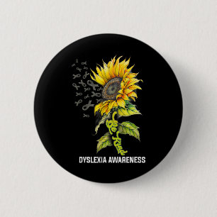 Kind Zonnebloem Dyslexie Bewustzijn Ronde Button 5,7 Cm