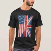 Kinda American Kinda British Ik ben allebei Vlag F T-shirt (Voorkant)