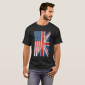 Kinda American Kinda British Ik ben allebei Vlag F T-shirt (Voorkant volledig)