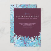 KINDA BLUE FLOWERS Bat Mitzvah Party Kaart (Voorkant / Achterkant)