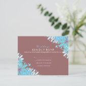 KINDA BLUE FLOWERS Bat Mitzvah Reply Card RSVP Kaartje (Staand voorkant)
