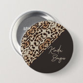 Kinda Bougie Brown Leopardprint Ronde Button 7,6 Cm (Voorkant /achterkant)