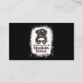 Kinda Busy Being A Chicken Mom Messy Bun Floral Ba Visitekaartje (Achterkant)