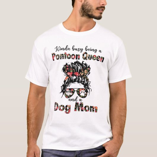 Kinda Busy is een fototoon-koningin en een hond-mo T-shirt (Voorkant)