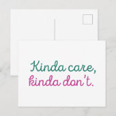 Kinda Care Kinda Briefkaart (Voorkant / Achterkant)