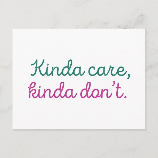 Kinda Care Kinda Briefkaart (Voorkant)