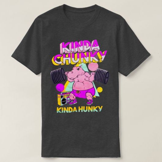 Kinda Chunky Kinda Hunky Bodybuilding Gym Long Sle T-shirt (Design voorkant)