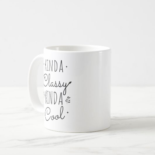 Kinda Classy Coffee Mug | Playful Ceramic Mug  Koffiemok (Voorkant links)