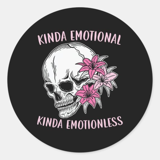 Kinda Emotional Kinda Emotionless Mental Health 1 Ronde Sticker (Voorkant)