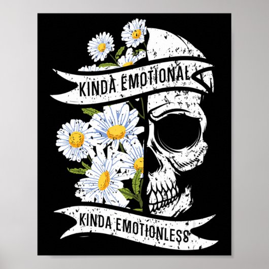 Kinda Emotional Kinda Emotionless Mental Health Poster (Voorkant)