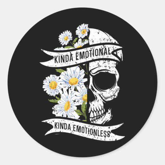 Kinda Emotional Kinda Emotionless Mental Health Ronde Sticker (Voorkant)