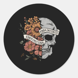 Kinda Emotionele Kinda Emotionless Gothic Emo Flor Ronde Sticker