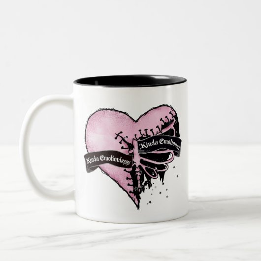 Kinda Emotionless Kinda Emotional Tweekleurige Koffiemok (Links)