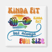 Kinda Fit Funny Gym Fitness Regenboog Magneet (Voorkant)
