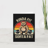 Kinda Fit Sorta Fat Funny Cute Bear Weightlifter  Kaart (Voorkant)