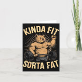 Kinda Fit Sorta Fat - Funny Gym Bear Weightlifting Kaart (Voorkant)