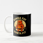 Kinda Fit Sorta Fat - Funny Gym Bear Weightlifting Koffiemok (Links)