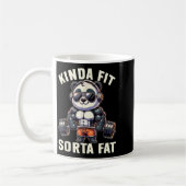 Kinda Fit Sorta Fat - Funny Gym Bear Weightlifting Koffiemok (Links)