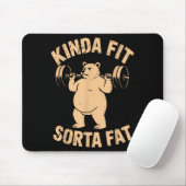 Kinda Fit Sorta Fat - Funny Gym Bear Weightlifting Muismat (Met muis)
