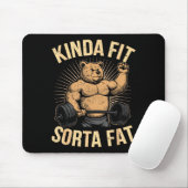 Kinda Fit Sorta Fat - Funny Gym Bear Weightlifting Muismat (Met muis)