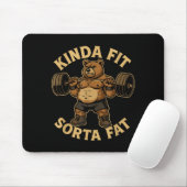 Kinda Fit Sorta Fat - Funny Gym Bear Weightlifting Muismat (Met muis)