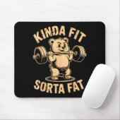 Kinda Fit Sorta Fat - Funny Gym Bear Weightlifting Muismat (Met muis)