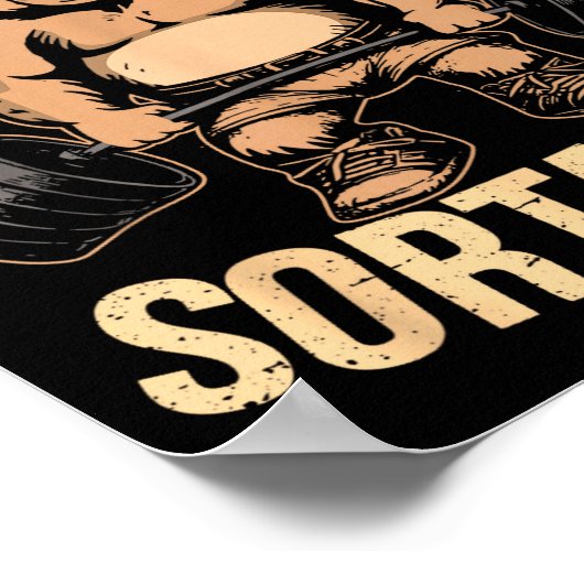 Kinda Fit Sorta Fat - Funny Gym Bear Weightlifting Poster (Hoek)