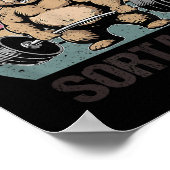 Kinda Fit Sorta Fat - Funny Gym Bear Weightlifting Poster (Hoek)