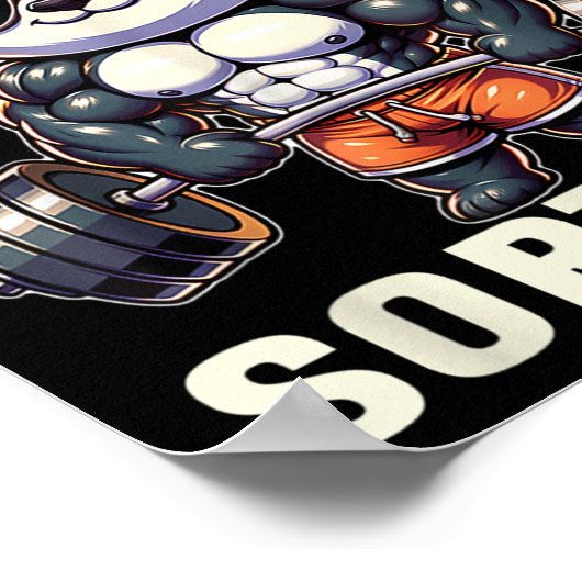 Kinda Fit Sorta Fat - Funny Gym Bear Weightlifting Poster (Hoek)