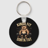 Kinda Fit Sorta Fat - Funny Gym Bear Weightlifting Sleutelhanger (Voorkant)