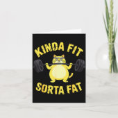 Kinda Fit Sorta Fat - Funny Gym Cat Weightlifting  Kaart (Voorkant)